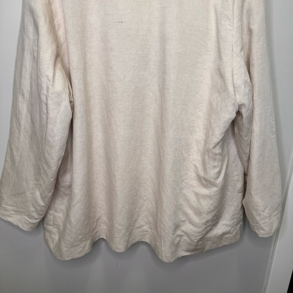 H&M+ Linen-blend Jacket Size 4XL NWT Minimalist Neutral Preppy Travel - Picture 5 of 11